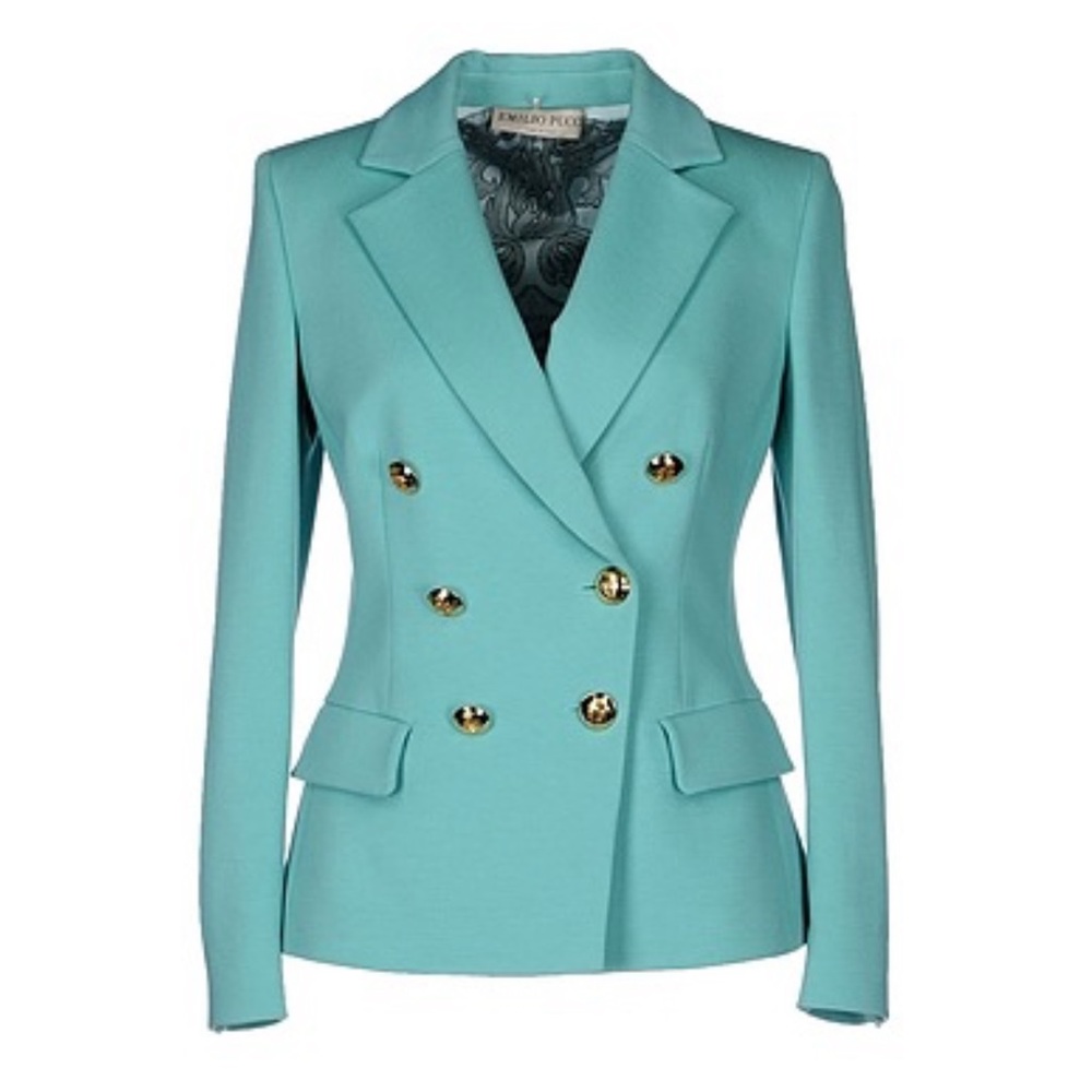 Pucci Sky Blue Blazer with print lining